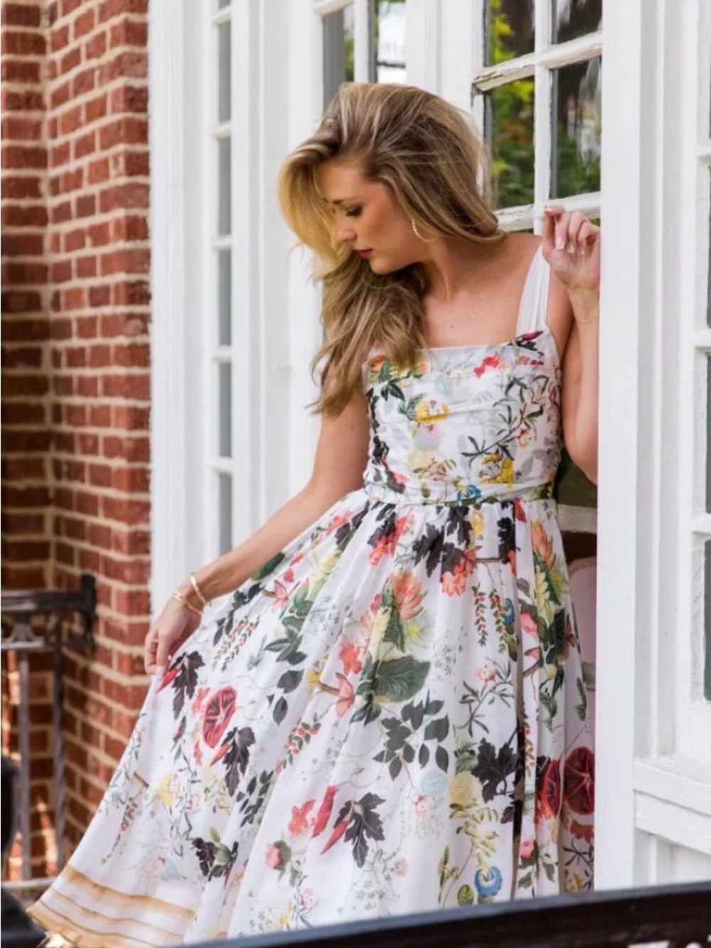 NWOT Alice + Olivia Haven Corset Flared Floral Print Midi Dress. Size 10/M - Picture 4 of 16